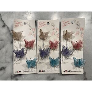 Scunci Tamera Mowry Mini Butterfly Clips Lot of 3